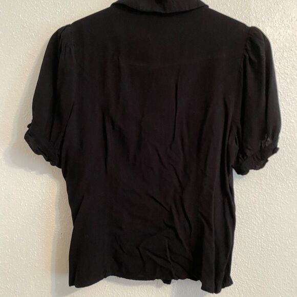 Hot Topic Black Blouse with Mushroom Buttons Size S UB-2 - Picture 6 of 9